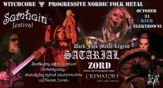 Satarial, folk dark metal legends+Mr. Goliath(USA) Zord (HU)Thrash cult of Hungarian metal w Zaganiu